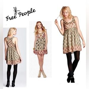 Free People Party Champagne Combo Mini Dress Size 6